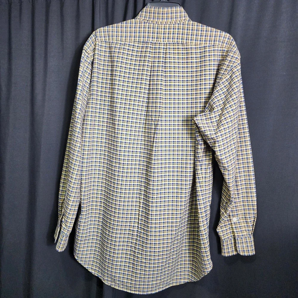 Polo Ralph Lauren Blake Mens‎ Medium Plaid Button Down Shirt Yellow Blue Cotton
